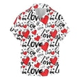 thumbnail image 2 of BiZtdJrK Sales Of The Day Clearance Mens Shirts, 2025 Valentines Day Outfits Novelty Print Casual Lapel T-Shirts Holiday Summer Top Multicolor M, 2 of 6