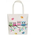 thumbnail image 1 of Cute Owl Family Cartoon Print Ecco Tote Shopper Bag Vegan -, 1 of 4
