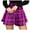 Hot Pink, variant on Wutalume Women's Loose Fit Plaid Print High Waist Hip Wrap Button Skirt, A-Line Style, Office Casual and Weekend Outfit,Blue L
