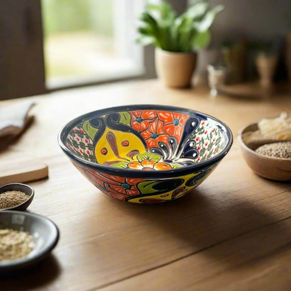 7.5" Talavera Soup Bowl | Handmade Mexican Dinnerware (1Piece)