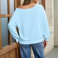 thumbnail image 3 of STICHOU Women's Off the Shoulder Sweatshirt Oversized Casual Long Sleeve Pullover Shirts Comfort Fall Trendy Clothes Sky Blue L, 3 of 5