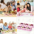 thumbnail image 5 of Scheam Set of 30 Mini Square Cake Pans with Lids and Spoons Aluminium Foil Dessert Box Cupcake Cups Disposable Baking Containers for Bread Muffin Pudding,Party Supplies (Pink), 5 of 7