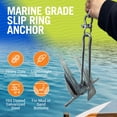 thumbnail image 2 of Boat Anchor with Slip Ring, Fluke Design for Pontoon, Jon Boat, or Small Boats, Galvanized Steel Marine Grade, Suitable in Sea and Lake, 5 lb Anchor for Boats 25-28 ft, 2 of 10