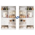 thumbnail image 5 of Homieasy 50'' Closet System Set of 2, Walk-in Closet System Set with 4 Drawers & Storage Shelves, Wooden Closet Tower with Mirror and Shoe Rack, Closet Organizer for Bedroom, 79.7" Height, White, 5 of 6