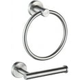thumbnail image 2 of Toilet Paper Holder And Towel Ring Hand Towel Holder Bathroom Hardware Set 2 Pieces Toilet Paper Roll Holder Hand Towel Ring Sturdy Wall Mount Stain, 2 of 5