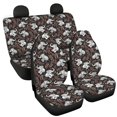 thumbnail image 6 of Xoenoiee Car Front & Rear Seat Covers 4pcs Set, Stretchy Breathable Fabric, Elephant Olive Leaf Print Vehicle Seat Covers Front and Split Rear Bench Seat Cover, Universal Fit, 6 of 7