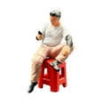 thumbnail image 3 of HILABEE 1/64 Miniature Figure Human Figure Model for Photography Crafts Model Trains Seated Man, 3 of 9