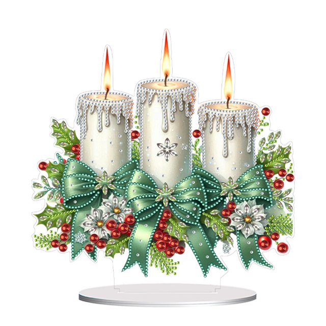 Velas Navideñas Acrílico Con Forma Especial Kits Arte Diamantes Escritorio