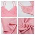 thumbnail image 4 of Sleeveless Lace Trim V Neck Bralette Crop Top for Women Spaghetti Straps Fitted Going Out Camisole Tanks Top Undershirt, 4 of 17