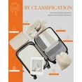 thumbnail image 5 of HOTOR Packing Cubes, 6-Piece Travel Luggage Organizer Set with Zipper Closure, Lightweight Waterproof Bags, Beige, 5 of 6