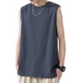 thumbnail image 1 of Men Tank Tops Sleeveless T-Shirts O Neck Cotton Vests Plus Size Tees, 1 of 7