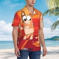 thumbnail image 4 of Lsque Bluey Pattern Hawaiian Shirt for Men Unisex Summer Beach Casual Short Sleeve Cotton Linen Button Down Shirts-Medium, 4 of 6