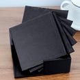 thumbnail image 4 of Toystoory Posavasos de piel sintética con aislamiento térmico, posavasos antideslizante para café y té, cuadrado fiesta negra, 4 of 6