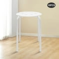 thumbnail image 3 of Miumaeov 10pcs Plastic Stacking Stools for Kids Students Classroom Home Kitchen Garden Portable Backless White Stool with Round Top and Metal Frame, 3 of 16