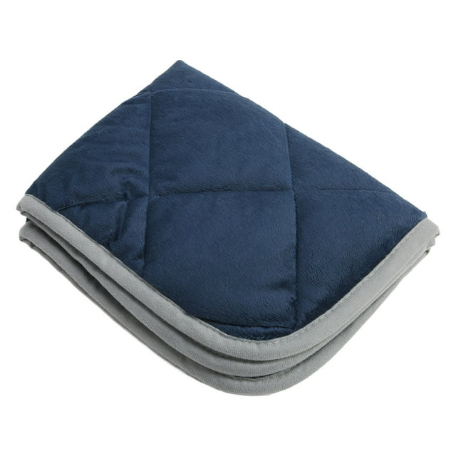 Pet Warm Pad, Cat Mat Heat Insulation Interlayer Polyester Fleece Comfortable For Home Dark Blue With Grey Trimming L