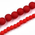 thumbnail image 4 of Opaque Glass Beads Strands Frosted Round Red 4~4.5mm Hole: 0.8mm about 97~99pcs/strand 14.76 inch~14.96 inch(37.5~38cm) DIY, 4 of 4