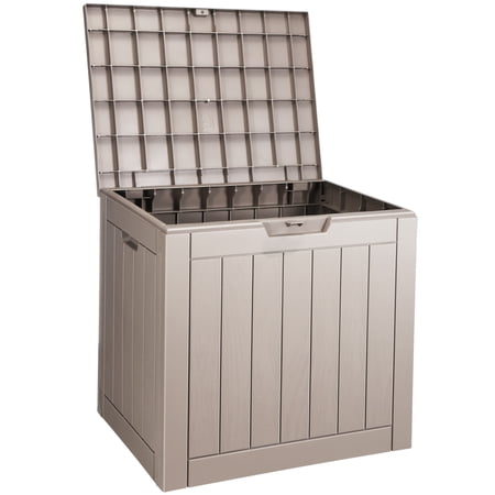 Outdoor Storage Box Resin Deck Box 31 Gallon Patio Waterproof Organizer