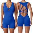thumbnail image 2 of DHFJKG Workout Romper For Women Backless Sleeveless V Neck Sexy Yoga One Piece Short Jumpsuit Summer Gym Athletic Outfit Stylish Onesie, 2 of 7
