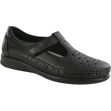 

Women s SAS Willow T Strap Black Smooth Leather 9.5 M