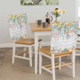 thumbnail image 5 of Easter Eggs Chair Covers Set of 1 Spring Yellow Pink Floral Leaves Wood Grain Chair Back Covers Stretch Removable Washable Slipcovers Protector for Dining Room Kitchen Party Decor, 5 of 9