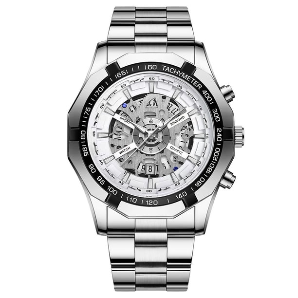 Reloj mecánico hueco no mecánico resistente al agua Reloj azul para hombre