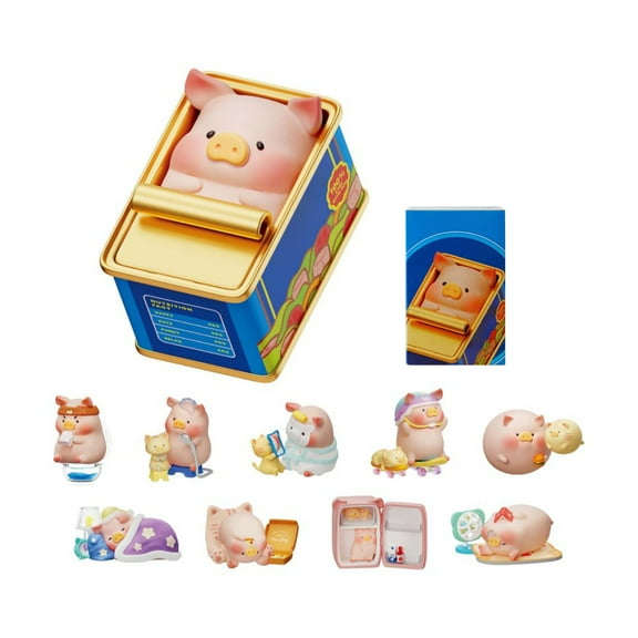 Luulu Piggy Blind Box Figures - Stay with You Series Blind Boxes Mystery Box Cute Animal Figurines Collectible Toys Home Decorations Christmas Birthday Gifts, Single Box
