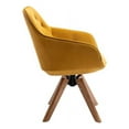 thumbnail image 3 of JINS & VICO Swivel Chair, Modern Accent Chair with Wood Legs, Armrest and Backrest, Velvet Padded Seat Armchair for Living Room Bedroom Home Office, Yellow, 3 of 7
