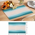 thumbnail image 6 of Blue Stripes Placemats Set of 4 Modern Gradient Abstract Striped Lines Place Mats Indoor Wipeable Table Mats Washable Cloth Dining Table Placemats for Kitchen Holiday Party Home Decor 13x19 Inch, 6 of 9