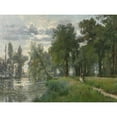 thumbnail image 2 of Alexandre René Veron 24x19 Gold Ornate Framed and Double Matted Museum Art Print Titled - Walking by the River (1874), 2 of 4