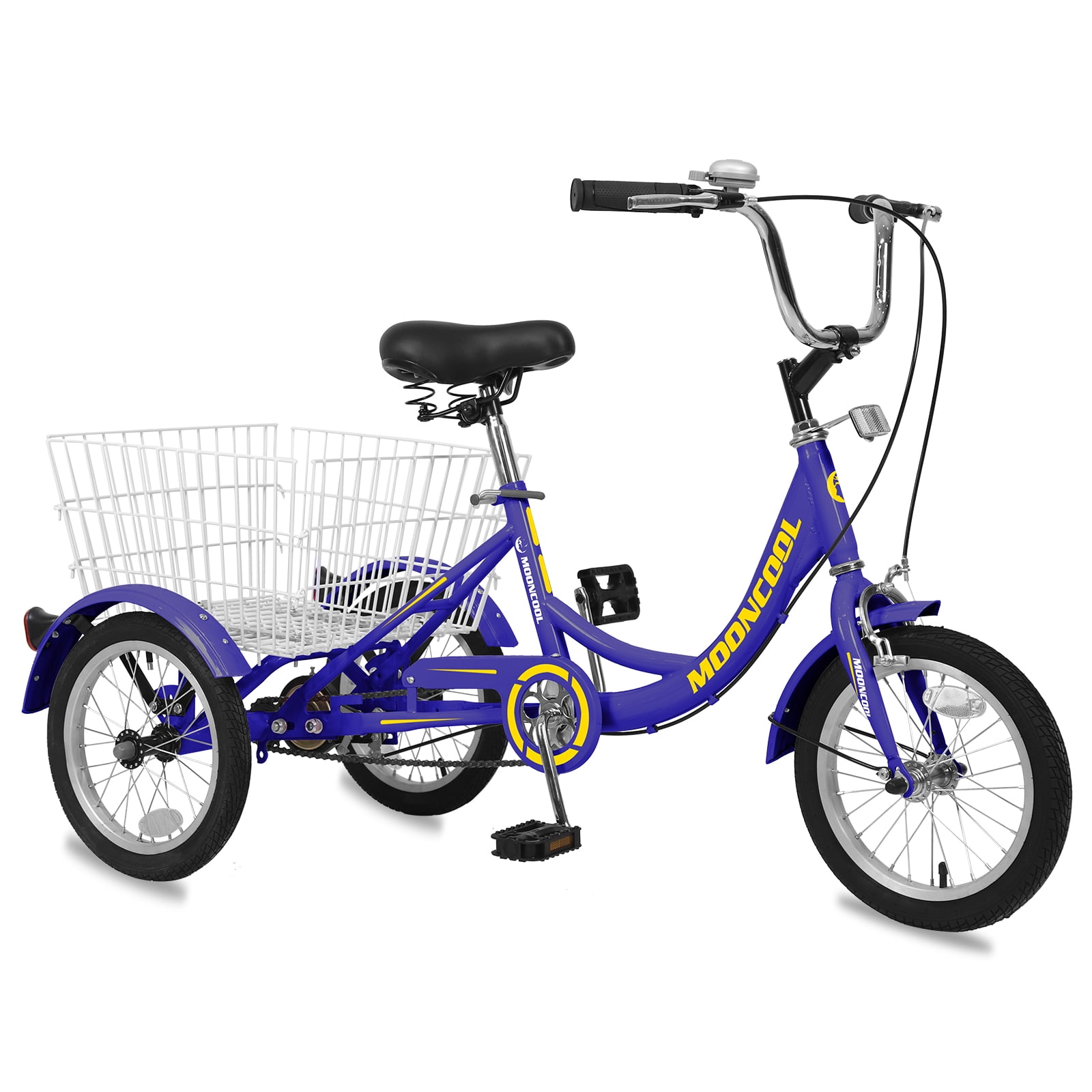 16in Kids Trike Three Wheel Balance Bike Tricycle Cruiser Bicycle Cyan w/Basket 