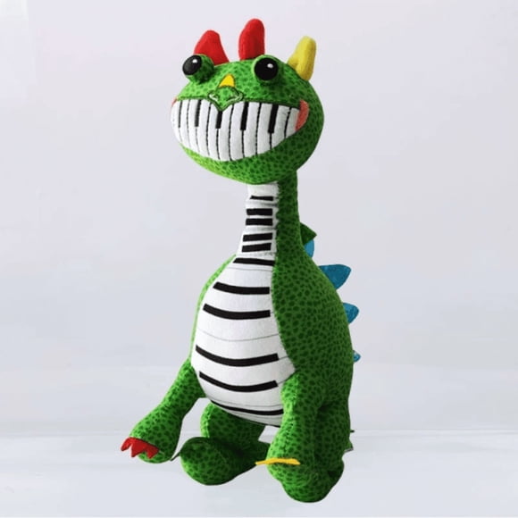 Poppy Playtime Chapter 4 Pianosaurus Plush Toy, 11.8 Inch Green Dinosaur Stuffed Doll, Collectible Horror Game Merchandise