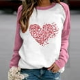 thumbnail image 4 of Heart Graphic Shirt Women Love Trendy Raglan Long Sleeve Tops Casual Loose Color Block Crew Neck Cute Pullover Fashion Valentines Day Outfits, 4 of 7