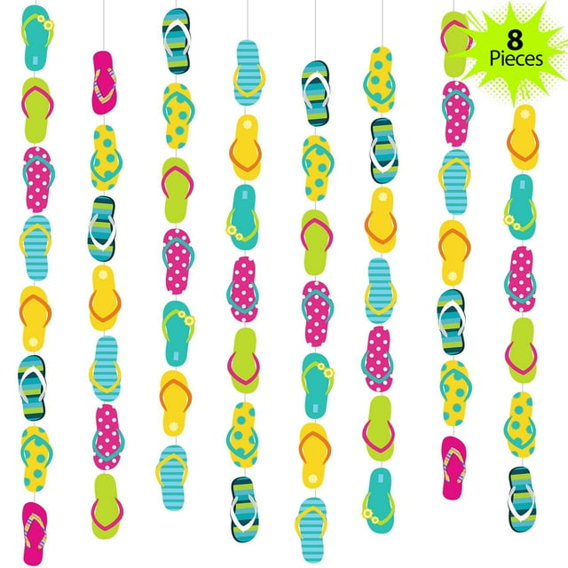 Pancarta colgante con forma de boao, diseño de chanclas, 16 m, fiesta hawaiana