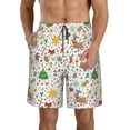 thumbnail image 2 of Uemuo Winter Christmas And New Year Deer Pattern Men's Swim Trunks Hawaiian Beach Bathing Suit Swimsuits Beach Quick-Dry Shorts with Pockets-X-Large, 2 of 9