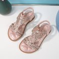 thumbnail image 3 of Laonim Girls Sandals Custom Flat Sandals with Flowers and Rhinestones Comfortable and Versatile Open-Toed Princess Girls Shoes, 3 of 9