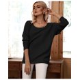 thumbnail image 1 of Pull-over à Manches Longues pour Femmes en Tricot Pull Bouffant Solide, 1 of 6