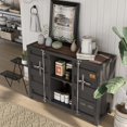 thumbnail image 3 of Furniture of America Button Metal 6-Shelf Console Table, Gun Metal, 3 of 8