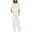 White, variant on WRKEKC Two Piece Sets for Women, Casual Outfits for Women, Ladies' Casual Loose Solid Color Short Sleeve Tops and Wide Leg Long Pants Suit