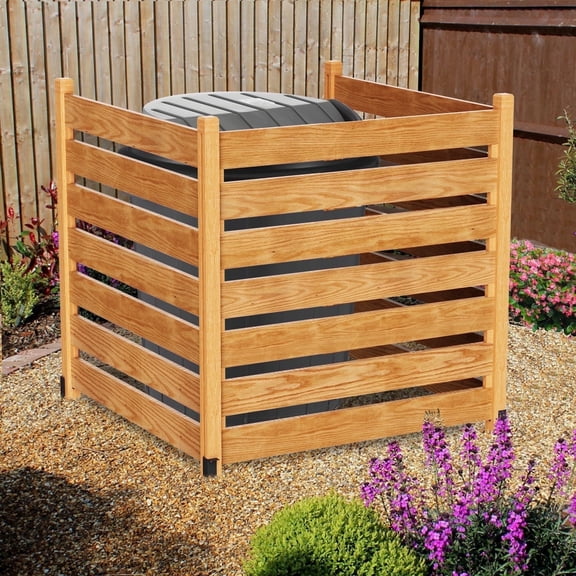 MOPHOTO Wood Fence Panels 48" L x 48" W x 36" H Outdoor Fence Privacy Screen,Air Conditioner Fence Trash Can Fence Pool Equipment Enclosure Fence,Fence Panels for Outside,3 Panels