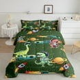 thumbnail image 3 of Feelyou Cute Green Dinosaur Bedding Comforter Set for Child, Outer Space Twin Comforter Sets, Kawaii Animal Astronaut Reversible Bedding Set, Ultra Soft Bedroom Decor, 2 Pieces, 3 of 9