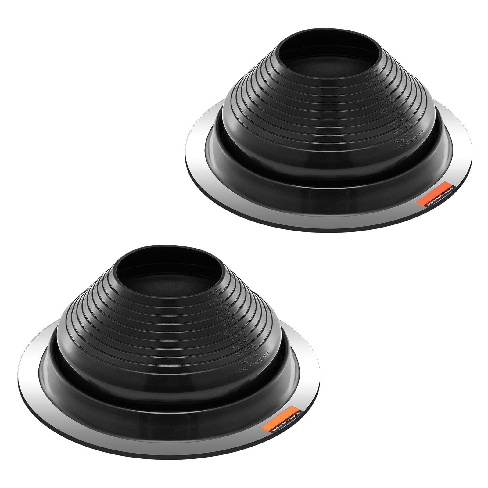 Roof Pipe Flashing Kit 2-Pack 14.5x5.7 Inch EPDM Boot Aluminum Base 6-11 Inch Pipe for Chimney Vent Metal Roof