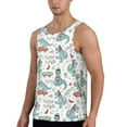 thumbnail image 2 of Gaeub Music Lover Dinosaur Men's Athletic Tank Top, Workout Sleeveless Shirts, Running Tank Tops for Gym, Running, Training - 4X-Large, 2 of 9