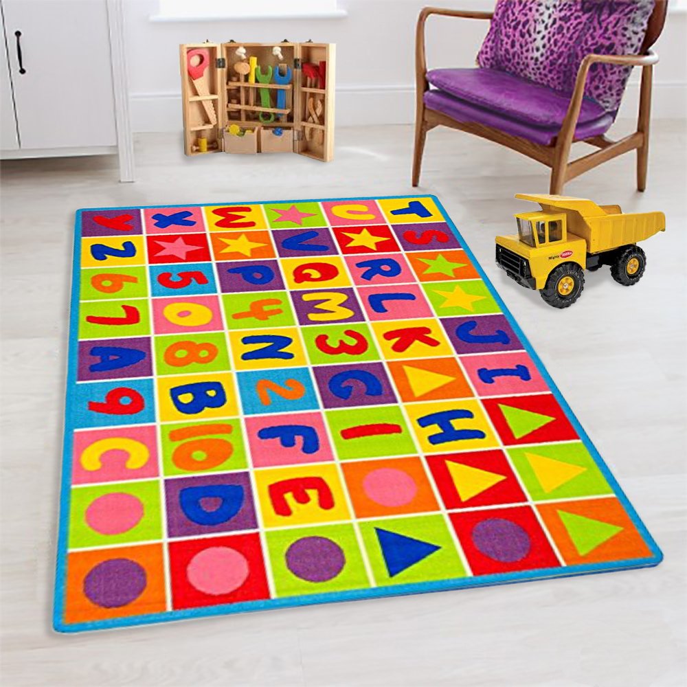 Rug Floor Cover with Non Skid Mat Nursery Decor Baby Shower Gift Gender Neutral Woven Play Mat in Sunshine Free Shipping