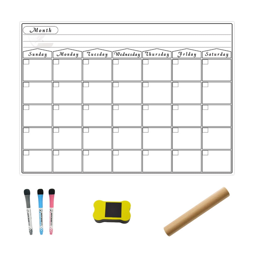 HeroNeo A3 Magnetic Monthly Planner Whiteboard Calendar Fridge Magnet Erasable Message