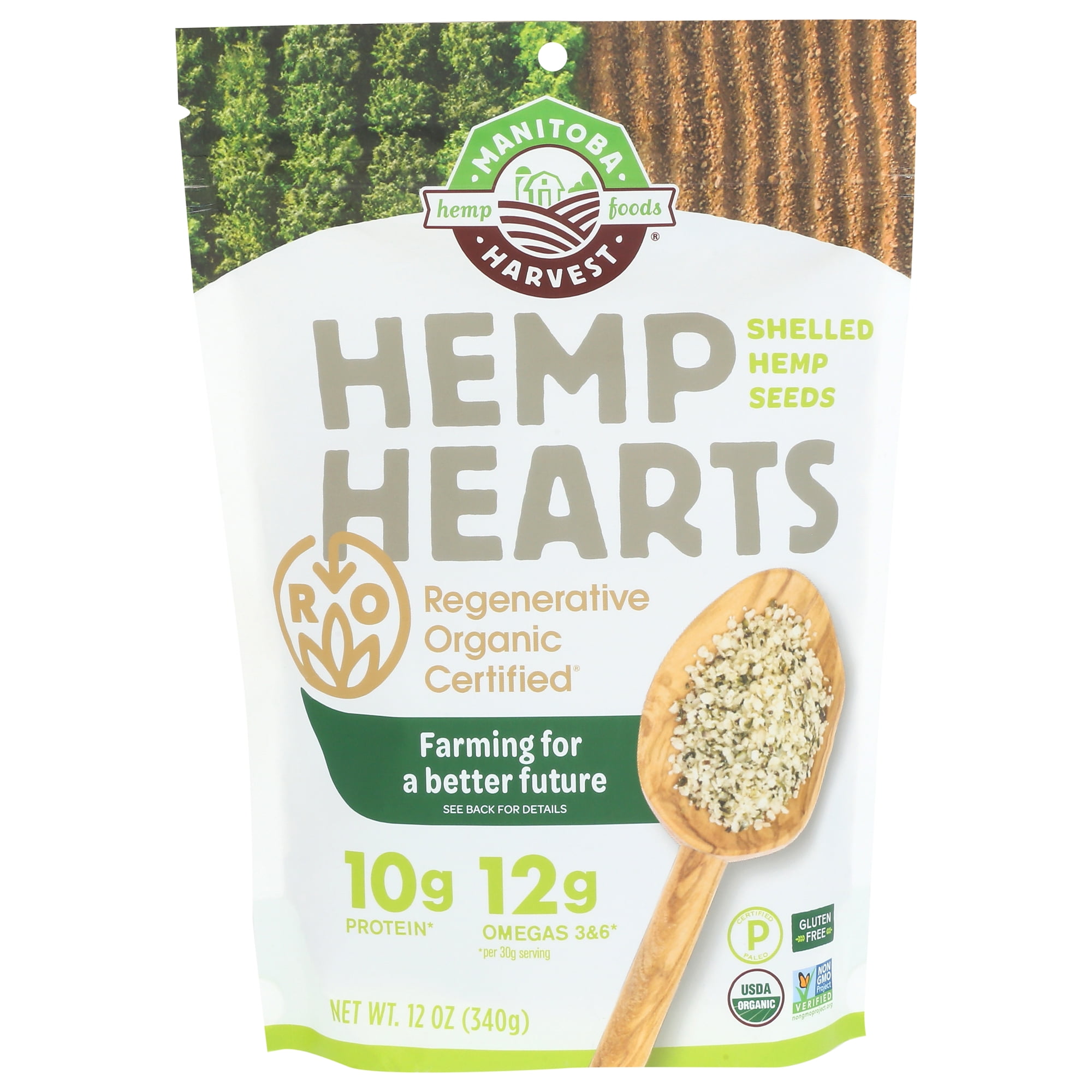 Manitoba Harvest Regenerative Organic Hemp Hearts, 12 oz