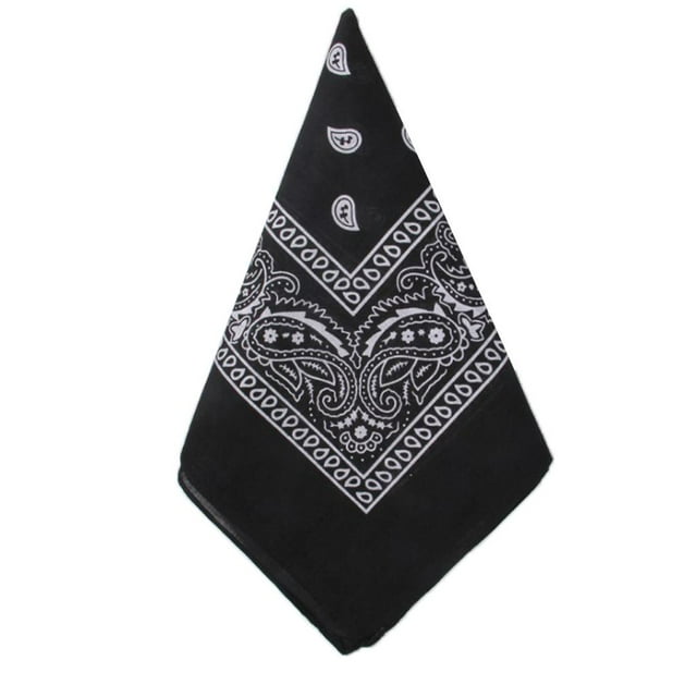 Cotton Paisley Print Bandana Scarf Head Wrap Coverage Black
