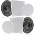 thumbnail image 1 of Pyle Paire 10” Encastré au Mur au Plafond Système de Haut-Parleurs Bidirectionnels à Ressort Connexions Rapides Modulables Rond/carré Gril Son Stéréo Polymère Cône Tweeter 300 Watts (PDIC16106), 1 of 5