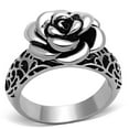 thumbnail image 1 of Women High Polished Stainless Steel Ring with Epoxy in Jet - Size 7, 1 of 1