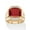 Red Ruby, variant on Men's 7.61 TCW Cushion-Cut Created Red Ruby or Blue Sapphire and Diamond Ring Yellow Gold-Plated