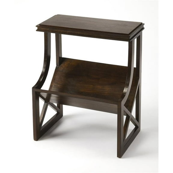 Beaumont Lane Metropolitan Living Wood Book Table in Dark Brown